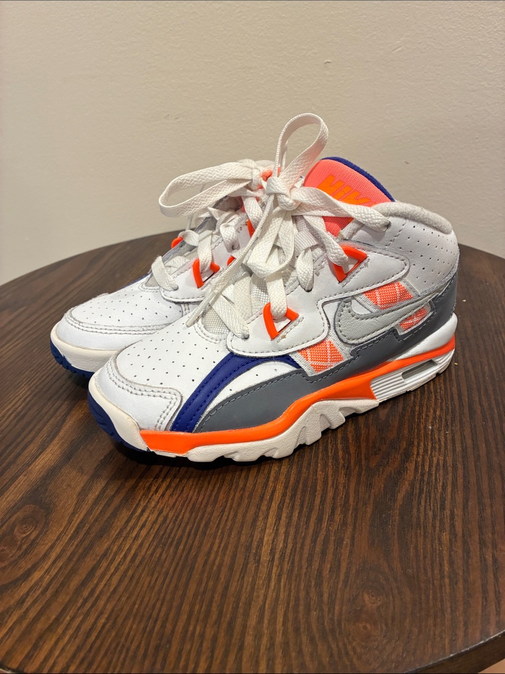 Nike Air Trainer SC Kids White, Auburn & Purple Retro Sneakers size 11c used